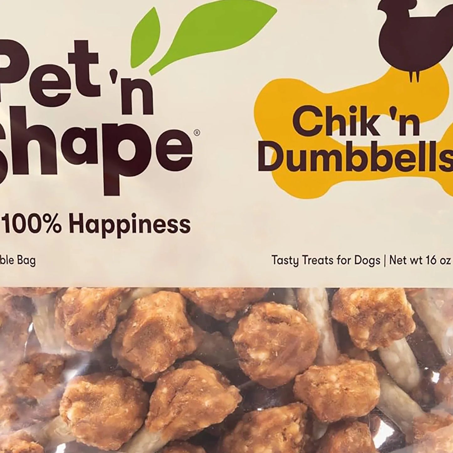 Chik 'N Dumbbells Dog Treats, 16 Oz Pet Treats in Resealable Bag