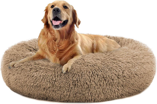 Comfortable round Plush Dog Beds, Calming Dog Bed for Small Medium and Large Dogs - XL