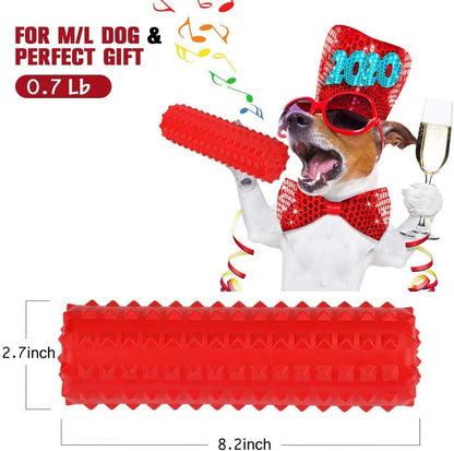 Dog Toy, Squeaky, Tough, Durable Stick Chew Toy for Large Dogs, Puppies and Aggressive Chewers with Non-Toxic Natural Rubber (Medium/Large Dog, Stick)