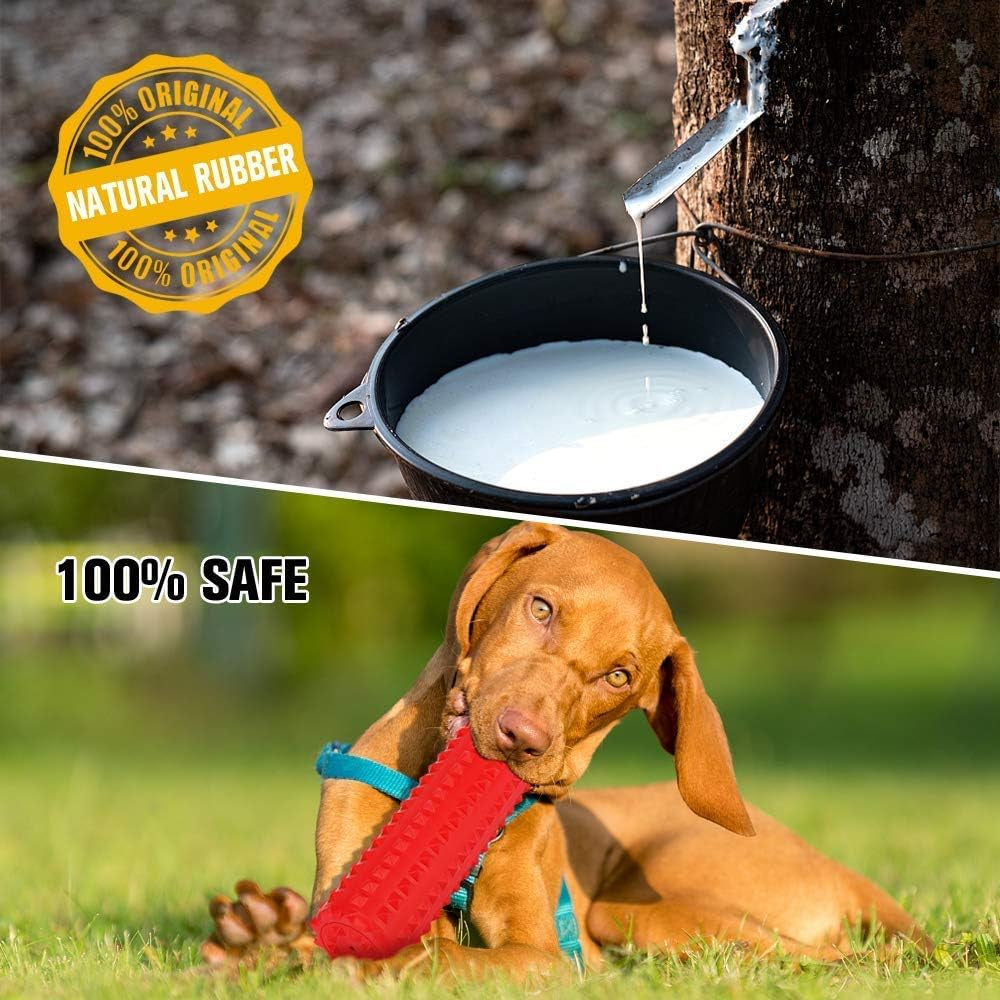 Dog Toy, Squeaky, Tough, Durable Stick Chew Toy for Large Dogs, Puppies and Aggressive Chewers with Non-Toxic Natural Rubber (Medium/Large Dog, Stick)