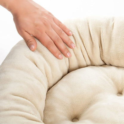 Round Bolster Dog or Cat Bed Donut Pet Bed Pet Supplies Machine Washable Pet Sofa 20X20 Brown