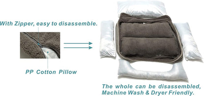 Pet Beds/Dog Beds, Self-Warming, Comfortable and Safety, Machine Wash & Dryer Friendly, Perfect Cushion Beds for Dogs and Cats (M(23.6" X 19.7" X 7.8"), Gray)