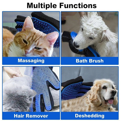 Pet Dog Grooming Gloves Brush Hair Remover Mitt Massage Small Large Deshedding Supplies 1 Pair