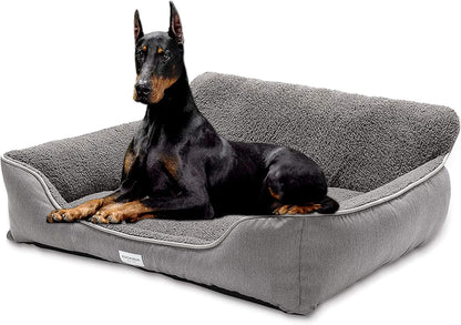 Pet Beds/Dog Beds, Self-Warming, Comfortable and Safety, Machine Wash & Dryer Friendly, Perfect Cushion Beds for Dogs and Cats (M(23.6" X 19.7" X 7.8"), Gray)