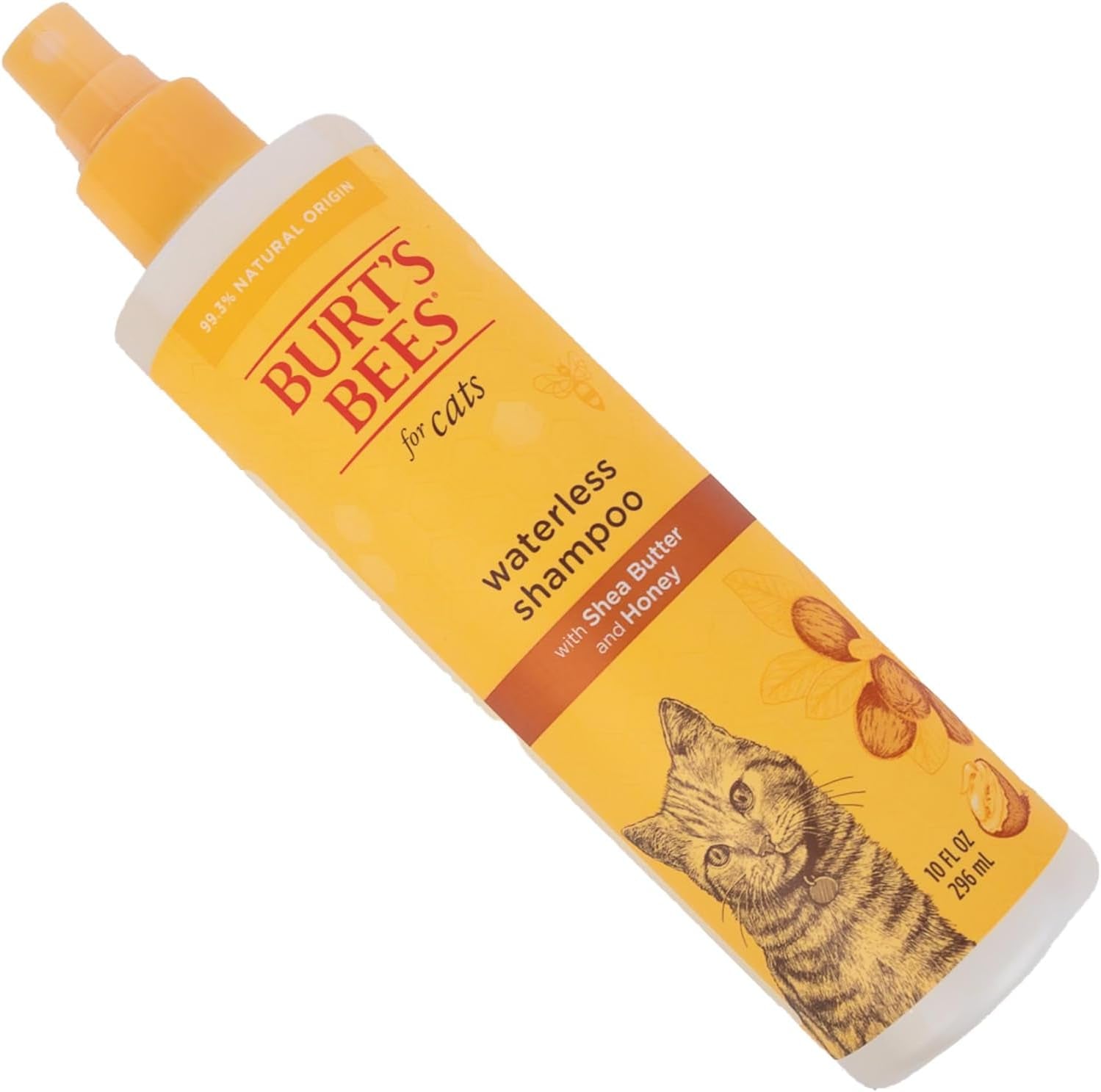 Waterless Cat Shampoo for Cats with Shea Butter and Honey - a No Rinse Dry Kitten Shampoo, Gentle Cat Grooming Supplies for Pet Cleaning, Kittens & Indoor Cats, 10 Fl Oz