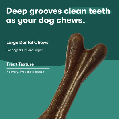 Chicken Flavor Dry Dental Treats for Large Dogs, 8.2 Oz Bag, 4 Treats