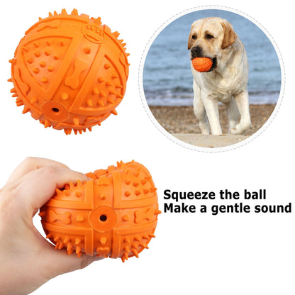 4 Pack Large Dog Treat Ball, Interactive Food Dispensing Puppy Puzzle Toy, Natural Rubber
