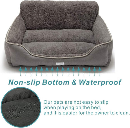 Pet Beds/Dog Beds, Self-Warming, Comfortable and Safety, Machine Wash & Dryer Friendly, Perfect Cushion Beds for Dogs and Cats (M(23.6" X 19.7" X 7.8"), Gray)