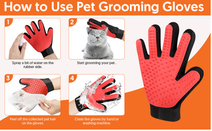 Usitek Grooming Care Pet Hair Remover Roller and Pet Grooming Gloves, Deshedding
