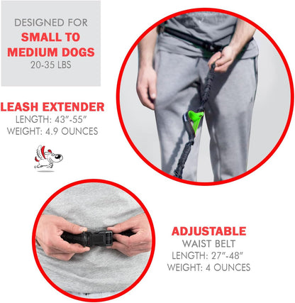 Exquisite Hands-Free Leash for Medium Dogs: Perfect for Active Pet Owners Comfortable, Durable & Ideal for Running, Walking, Hiking. Premium Dog Waist Leash with Bungee. Must-Have Dog Gear