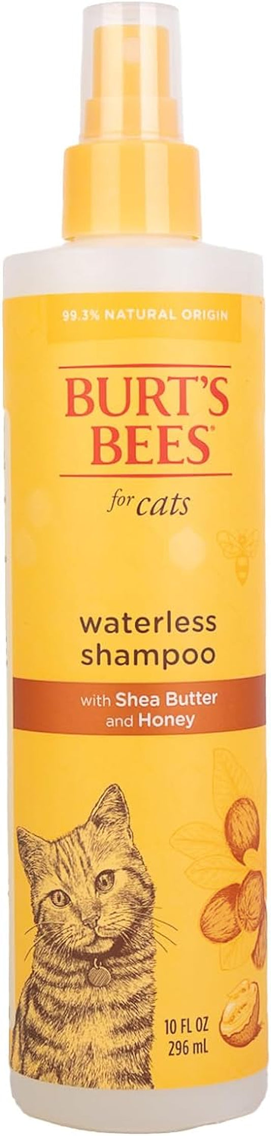 Waterless Cat Shampoo for Cats with Shea Butter and Honey - a No Rinse Dry Kitten Shampoo, Gentle Cat Grooming Supplies for Pet Cleaning, Kittens & Indoor Cats, 10 Fl Oz