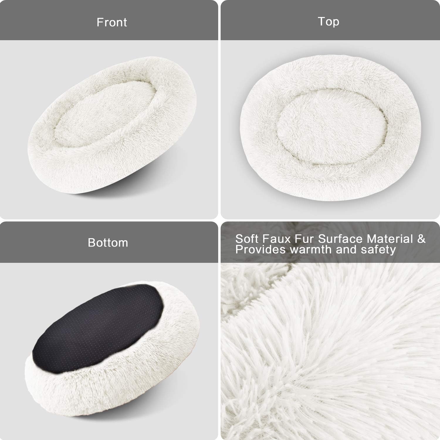 Fluffy Dog Bed Ultra Soft Washable Dog and Cat Cushion Comfy Dog Calming Cuddler
