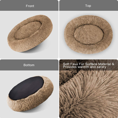 Comfortable round Plush Dog Beds, Calming Dog Bed for Small Medium and Large Dogs - XL