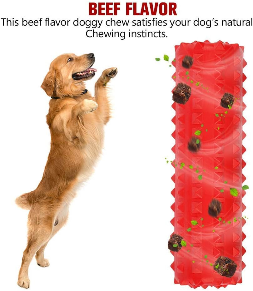 Dog Toy, Squeaky, Tough, Durable Stick Chew Toy for Large Dogs, Puppies and Aggressive Chewers with Non-Toxic Natural Rubber (Medium/Large Dog, Stick)
