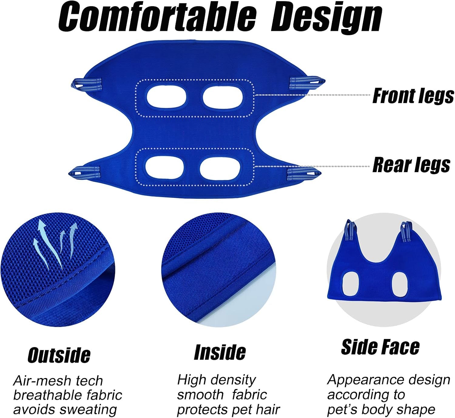 Dog Grooming Hammock,Small Medium Pet Dog Grooming Harness for Nail Trimming,Eyes,Ear,Mouth Care (M,Blue)