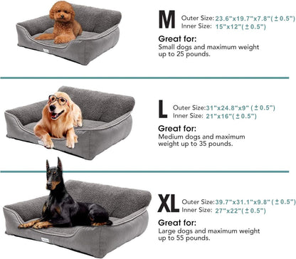 Pet Beds/Dog Beds, Self-Warming, Comfortable and Safety, Machine Wash & Dryer Friendly, Perfect Cushion Beds for Dogs and Cats (M(23.6" X 19.7" X 7.8"), Gray)