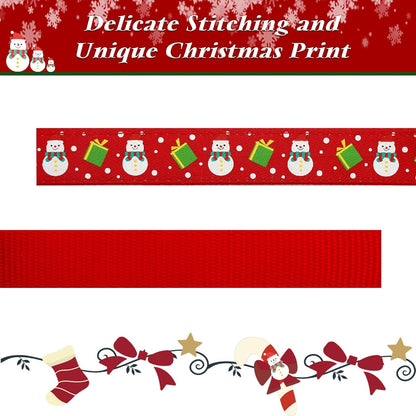 Christmas Dog Collar Adjustable Xmas Dog Collars with Christmas Antler Bow Tie Accessories Snowman Dog Collar for Medium Dogs