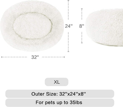 Fluffy Dog Bed Ultra Soft Washable Dog and Cat Cushion Comfy Dog Calming Cuddler