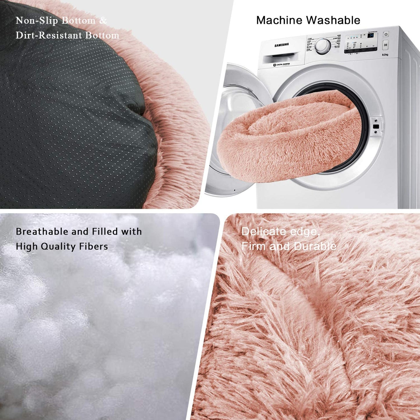 round Dog Bed Cuddler Washable round Pet Bed for Cats and Medium Dogs Comforting Dog Bed