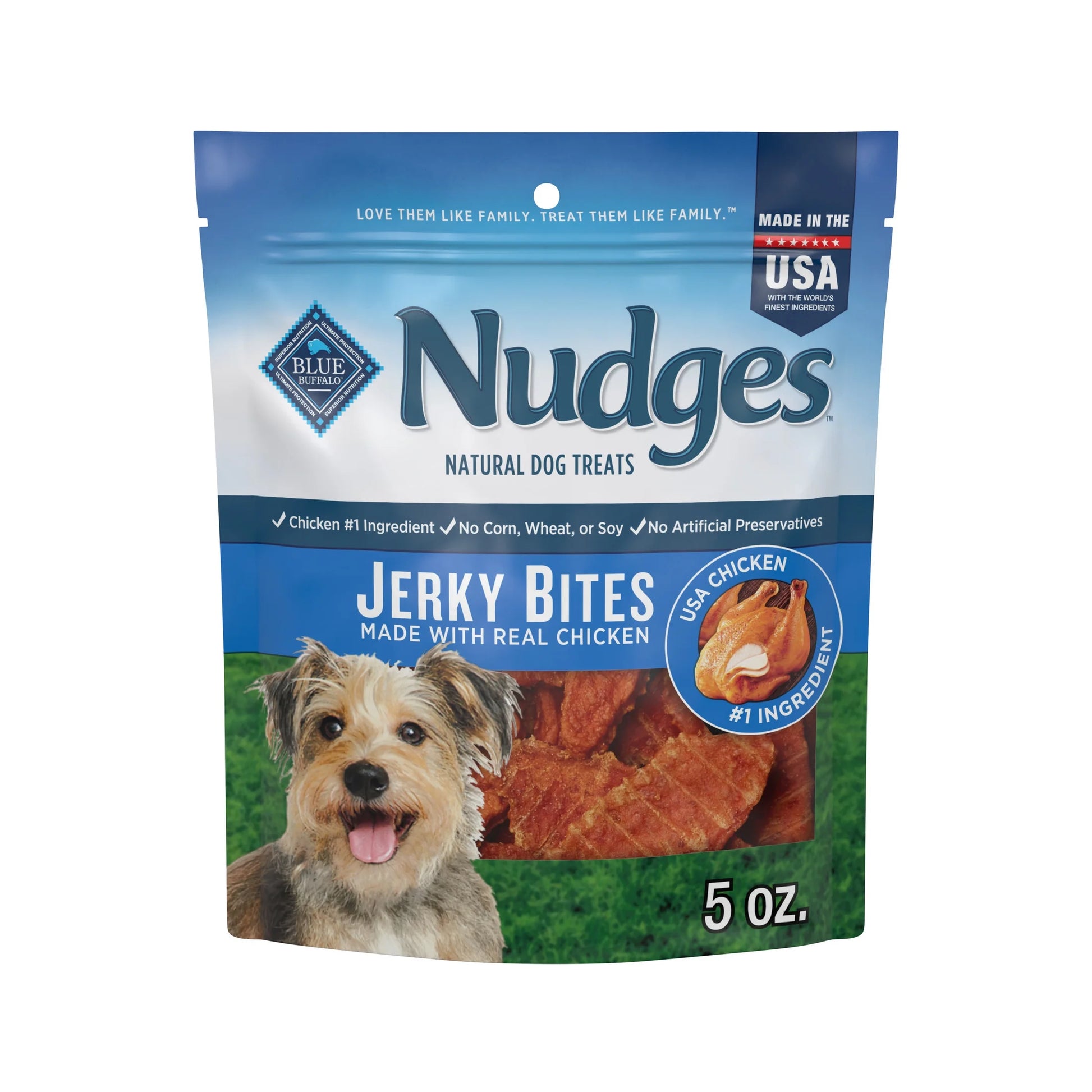 Nudges Tender Jerky Dog Treats, Chicken Recipe, 5-Oz. Bag